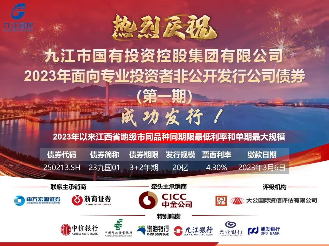 喜報(bào)頻傳！市國(guó)控集團(tuán)成功發(fā)行20億元非公開發(fā)行公司債券